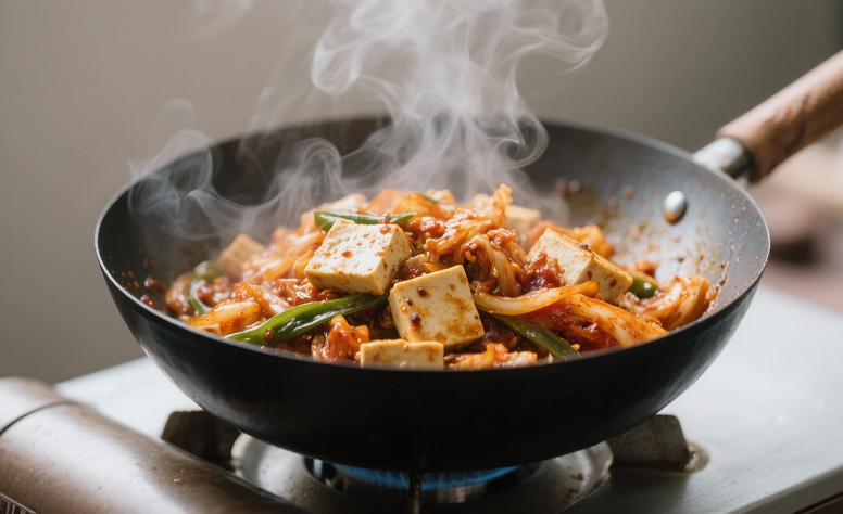 How To Make Paneer Kimchi Stir Fry_